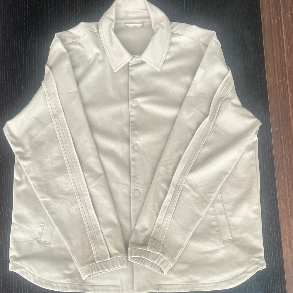 ALO Yoga Edition Sueded Men's Shirt Jacket - Gravel Sz Large